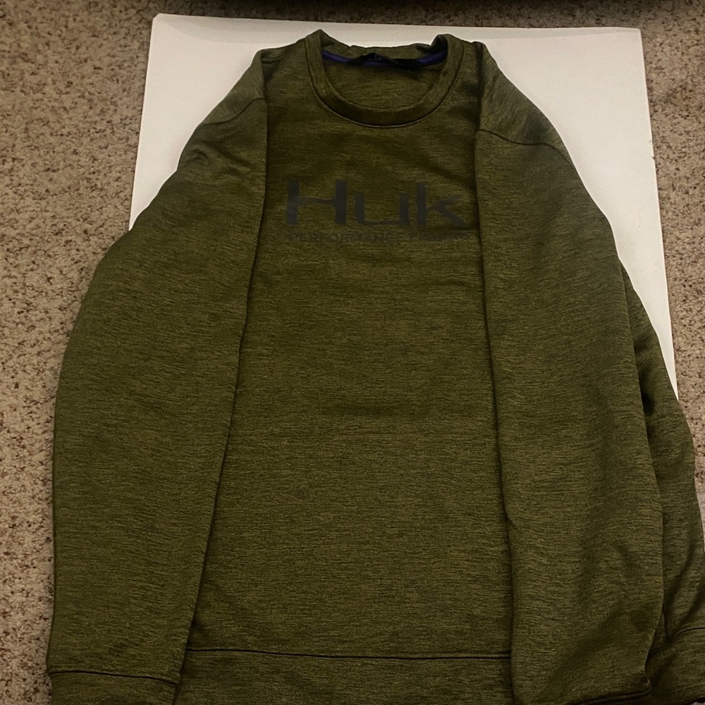Huk Men's Olive Crewneck Sweater